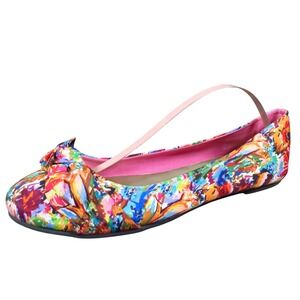 American Eagle Women Ballet Flats Size 6 Multicolor Bow Slip-On Casual Comfort